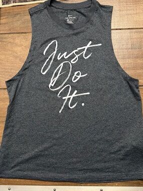 Nike Charcoal Heather Graphic Tee with White Script